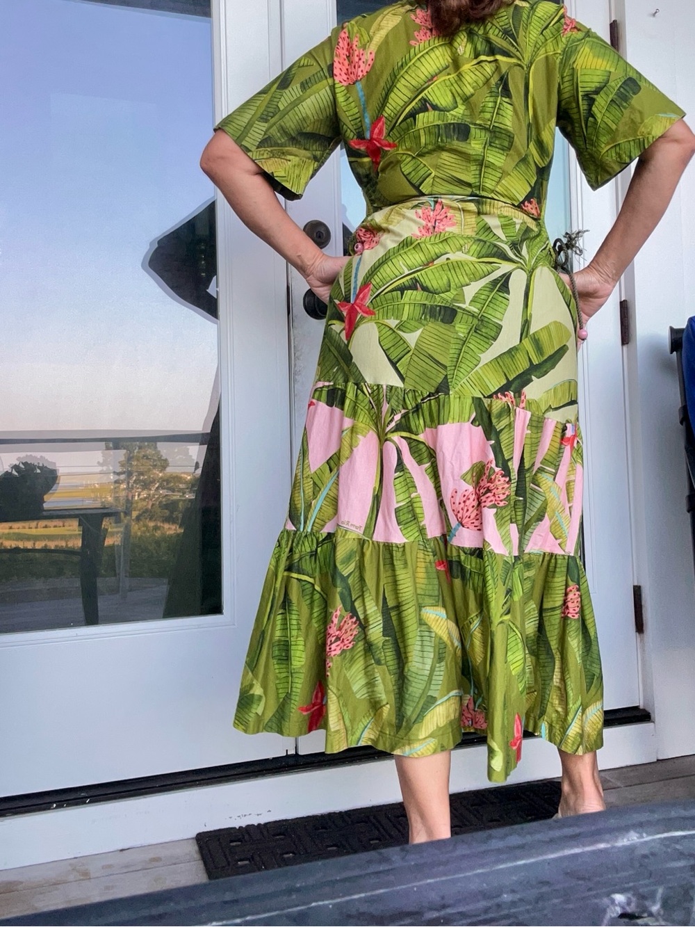 FARM Rio Green and Pink Tropical Leaf Maxi Dress - Picture 9 of 9